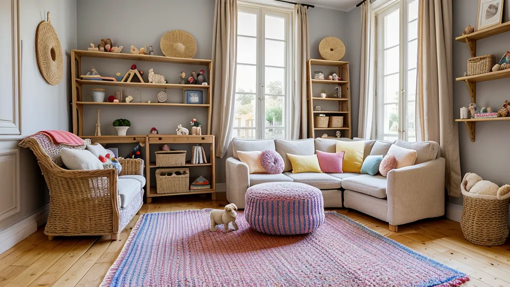 Tour de cubes en bois empilés sur un parquet clair, un repère de motricité fine à observer chez l'enfant